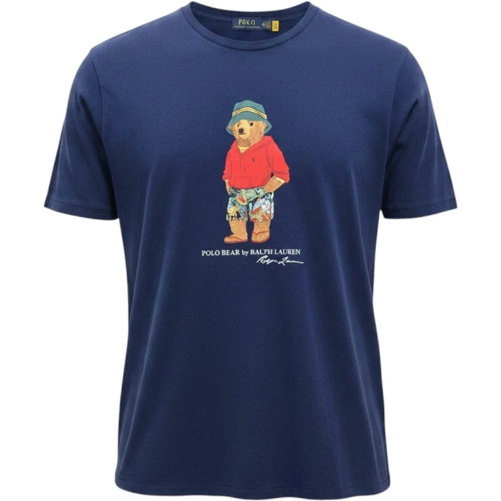 Polo Ralph Lauren T-Shirt Mens 2XLT Navy Blue Polo Bear Summer Graphic Tee #1066